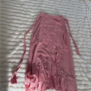 Elegant Pink Wrap Skirt